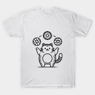 Cat Juggling Donuts T-Shirt